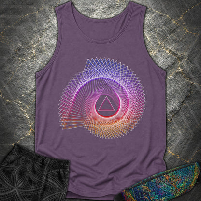 Spiralling Gradient Triangle - Spiralling Gradient Triangle Comfort Tank Top - Grape