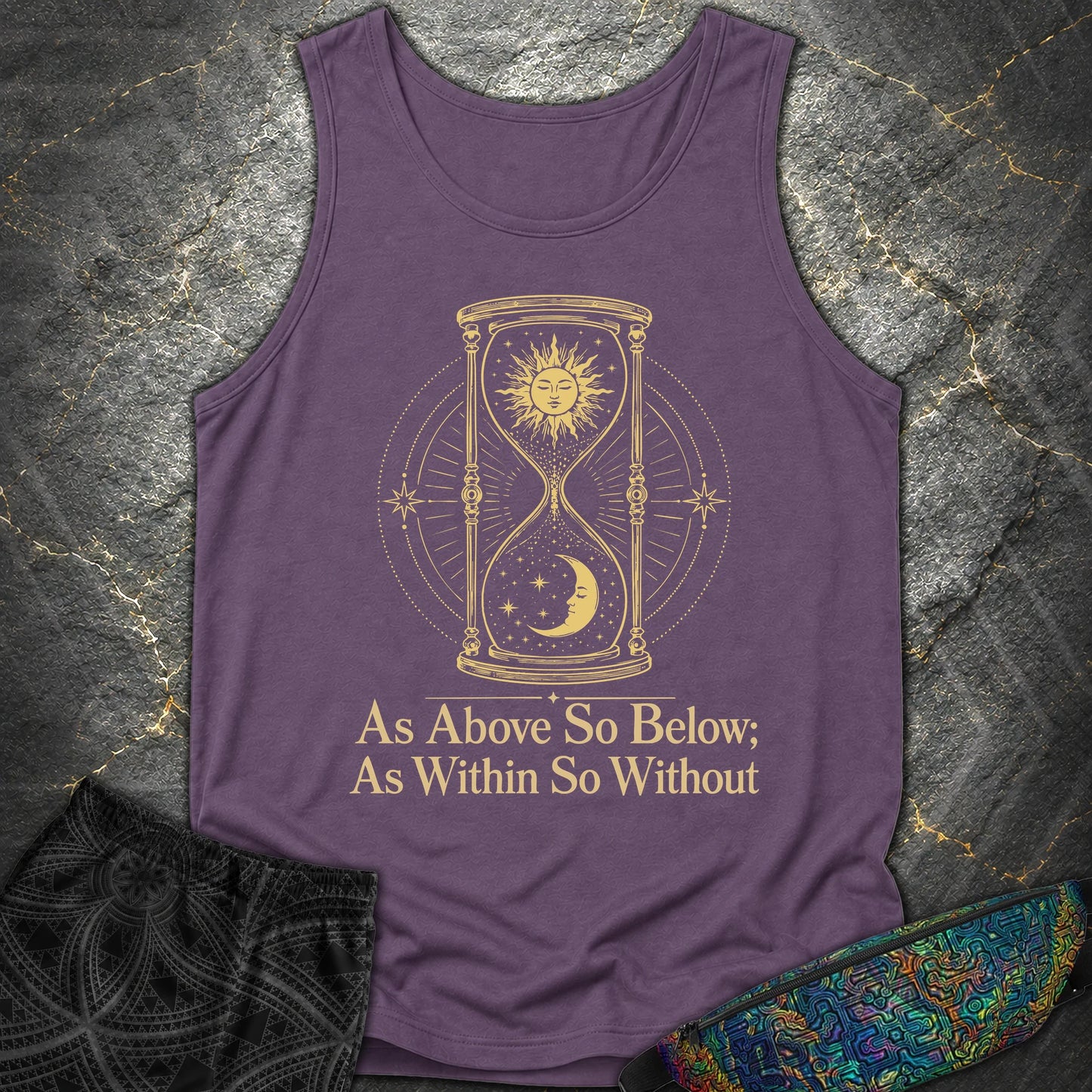 As Above So Below Hourglass - As Above So Below Hourglass Comfort Tank Top - Grape