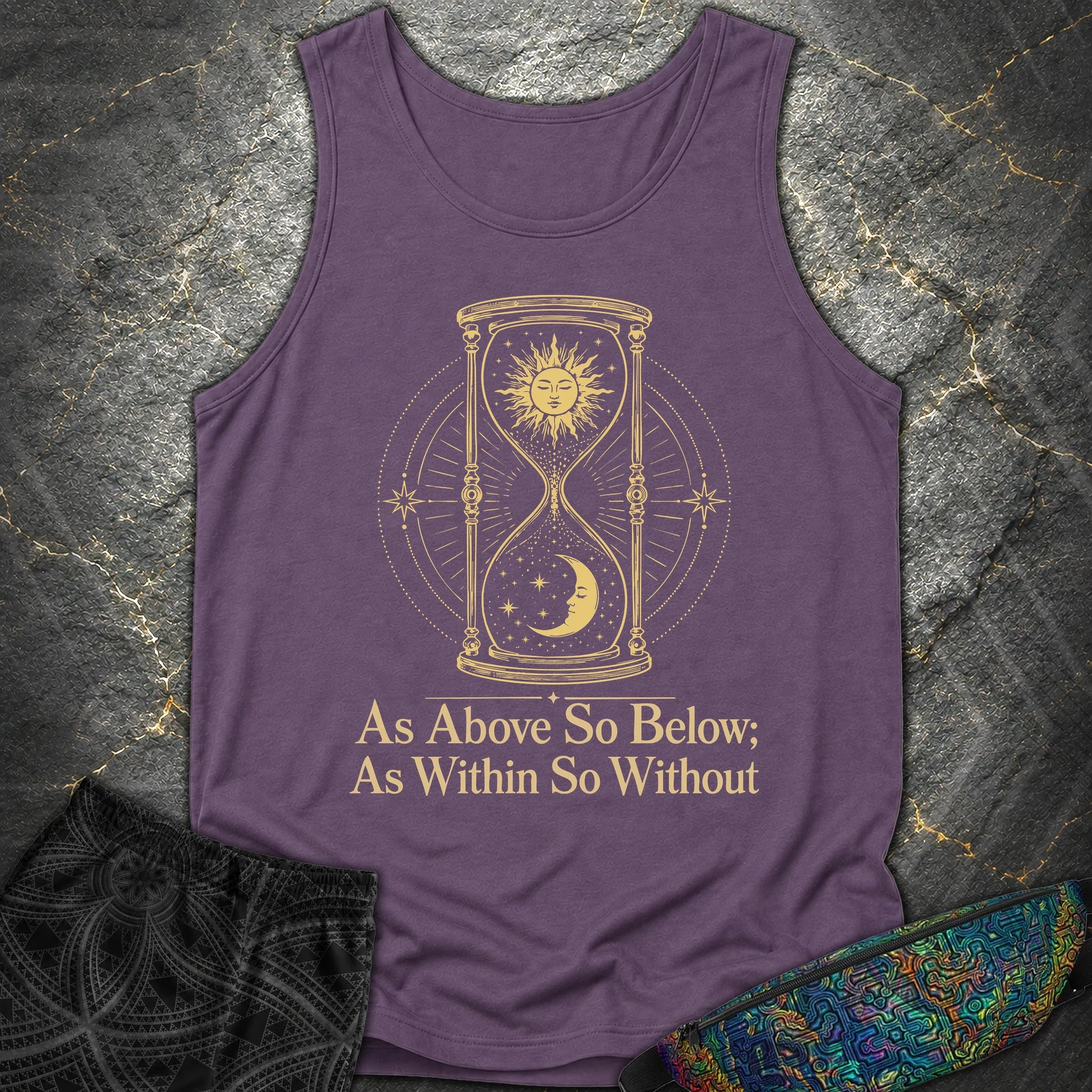 As Above So Below Hourglass - As Above So Below Hourglass Comfort Tank Top - Grape