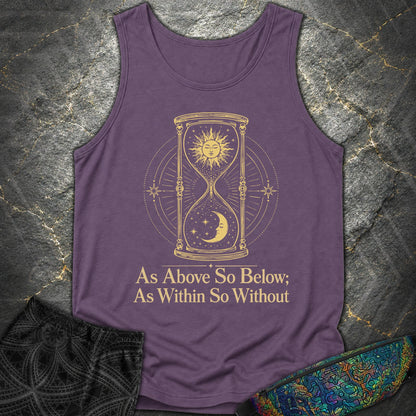 As Above So Below Hourglass - As Above So Below Hourglass Comfort Tank Top - Grape