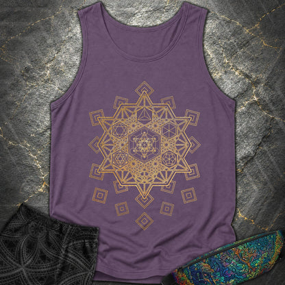 Metatron and Platonic Solids T-Shirt - Metatron and Platonic Solids Comfort Tank Top - Grape