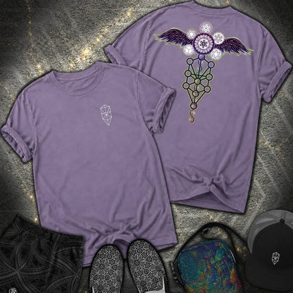 Winged Metatron Ascension 2 Sided Comfort T-Shirt - Winged Metatron Ascension 2 Sided Comfort T-Shirt - Grape