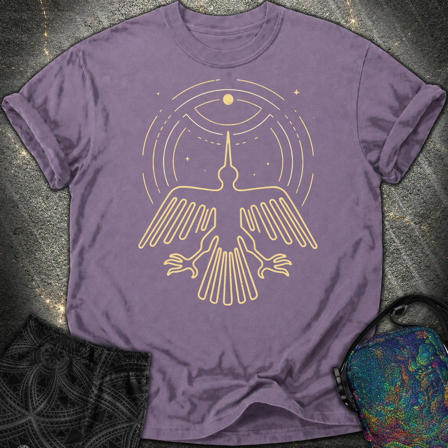 Geoglif Ptaka - Geoglif Ptaka Comfort T-Shirt - Grape