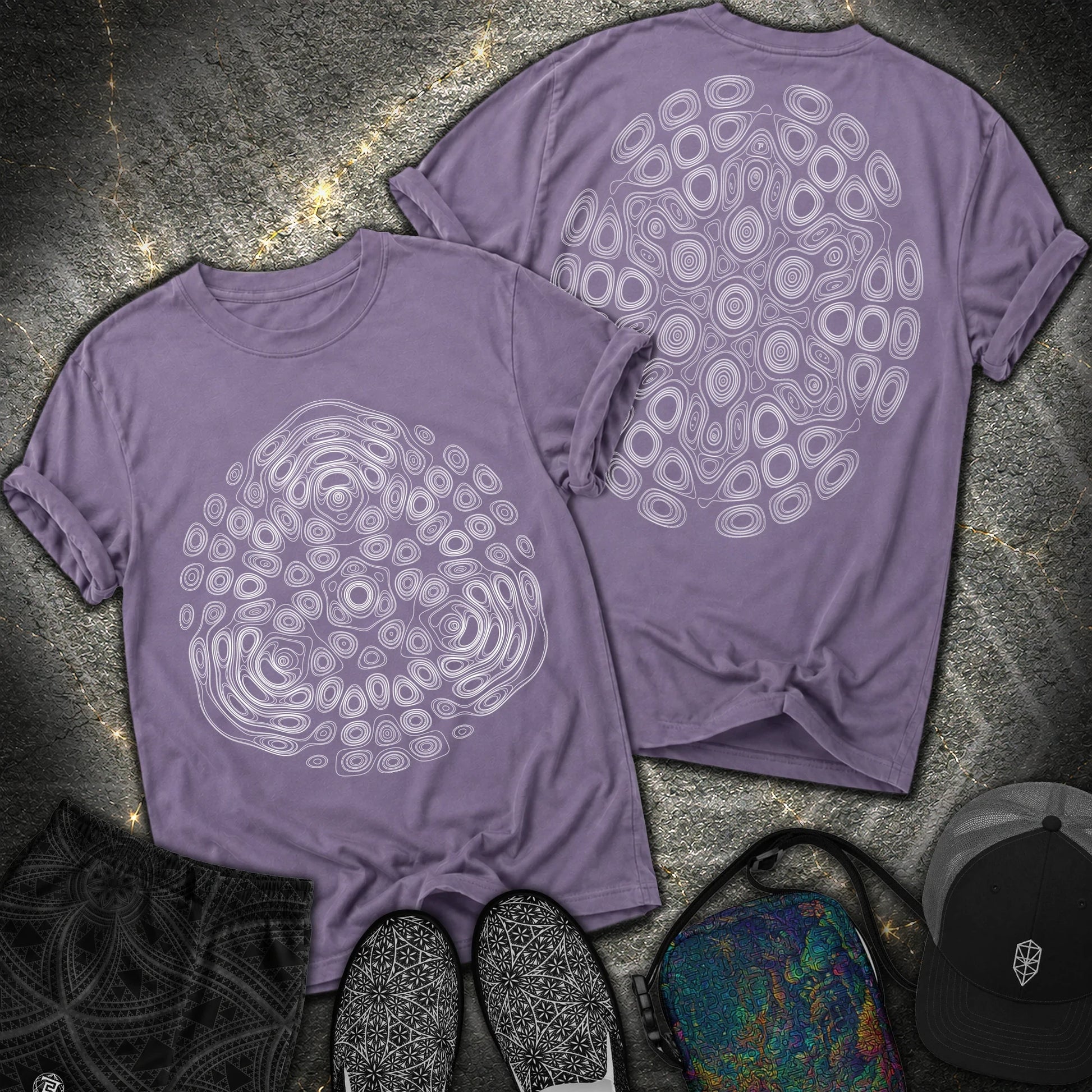 The Observers From Beyond 2 Sided T-Shirt - The Observers From Beyond 2 Sided Comfort T-Shirt - Grape