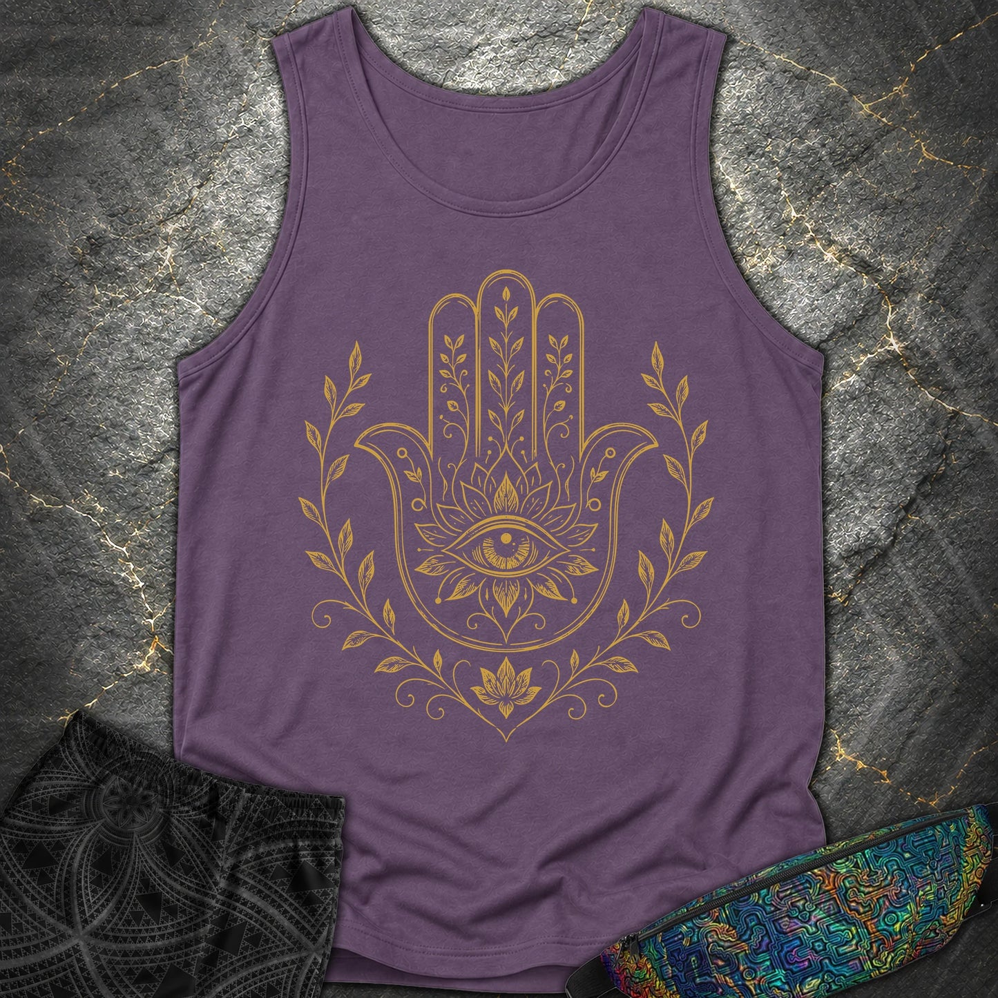 Hamsa Mandala - Hamsa Mandala Comfort Tank Top - Grape