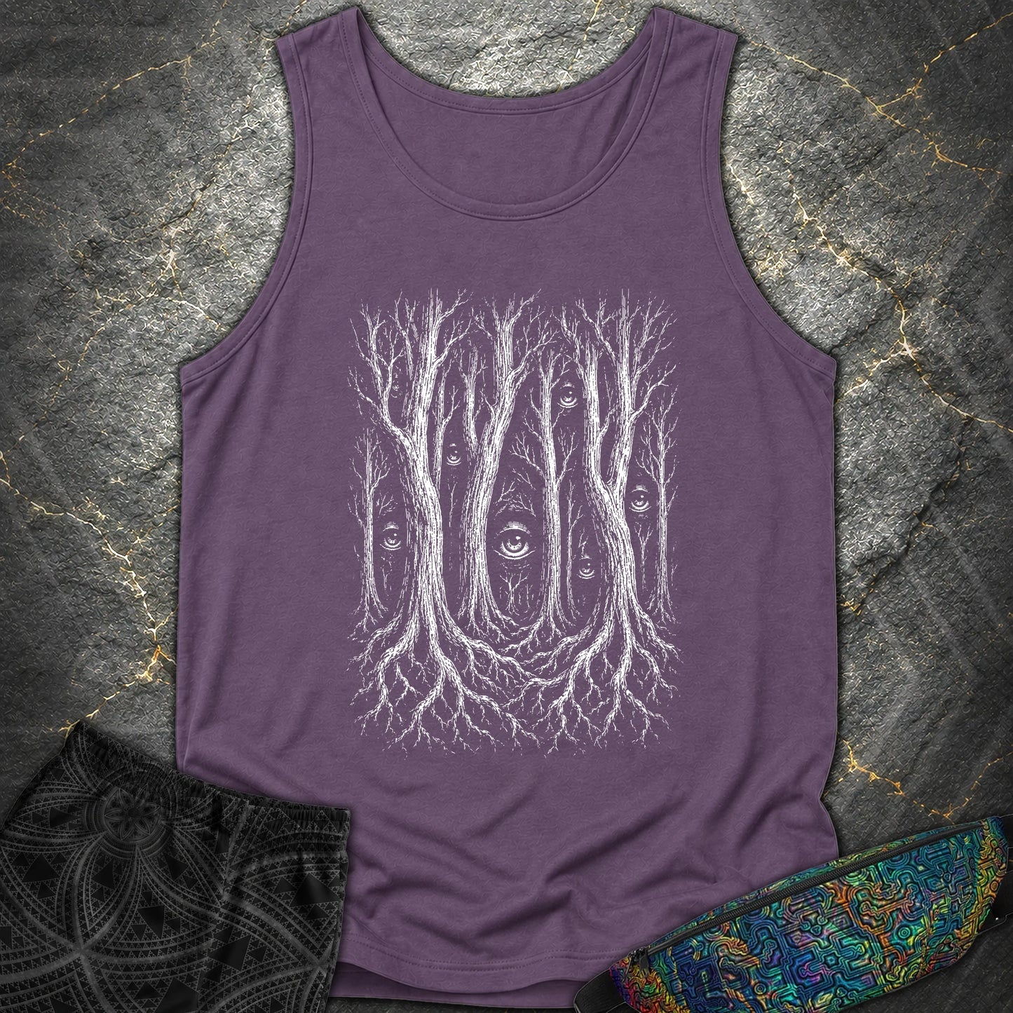 Forest Consciousness Watching - Forest Consciousness Watching Comfort Tank Top - Grape