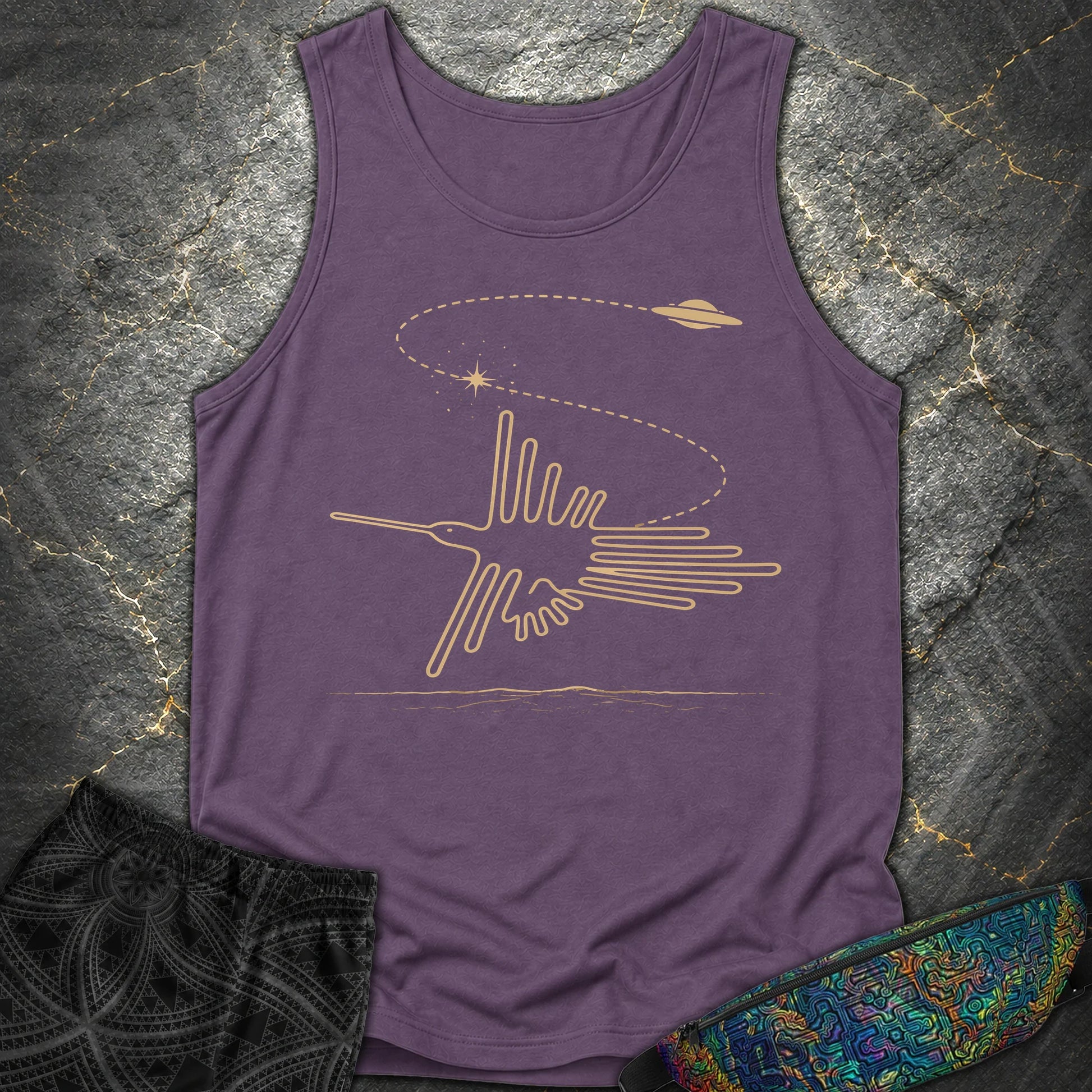 Geoglif Ptaka I Latający Spodek - Geoglif Ptaka I Latający Spodek Comfort Tank Top - Grape
