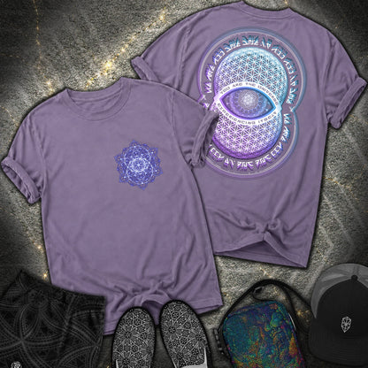 Alan Watts Universe 2 Sided T-Shirt - Alan Watts Universe 2 Sided Comfort T-Shirt - Grape