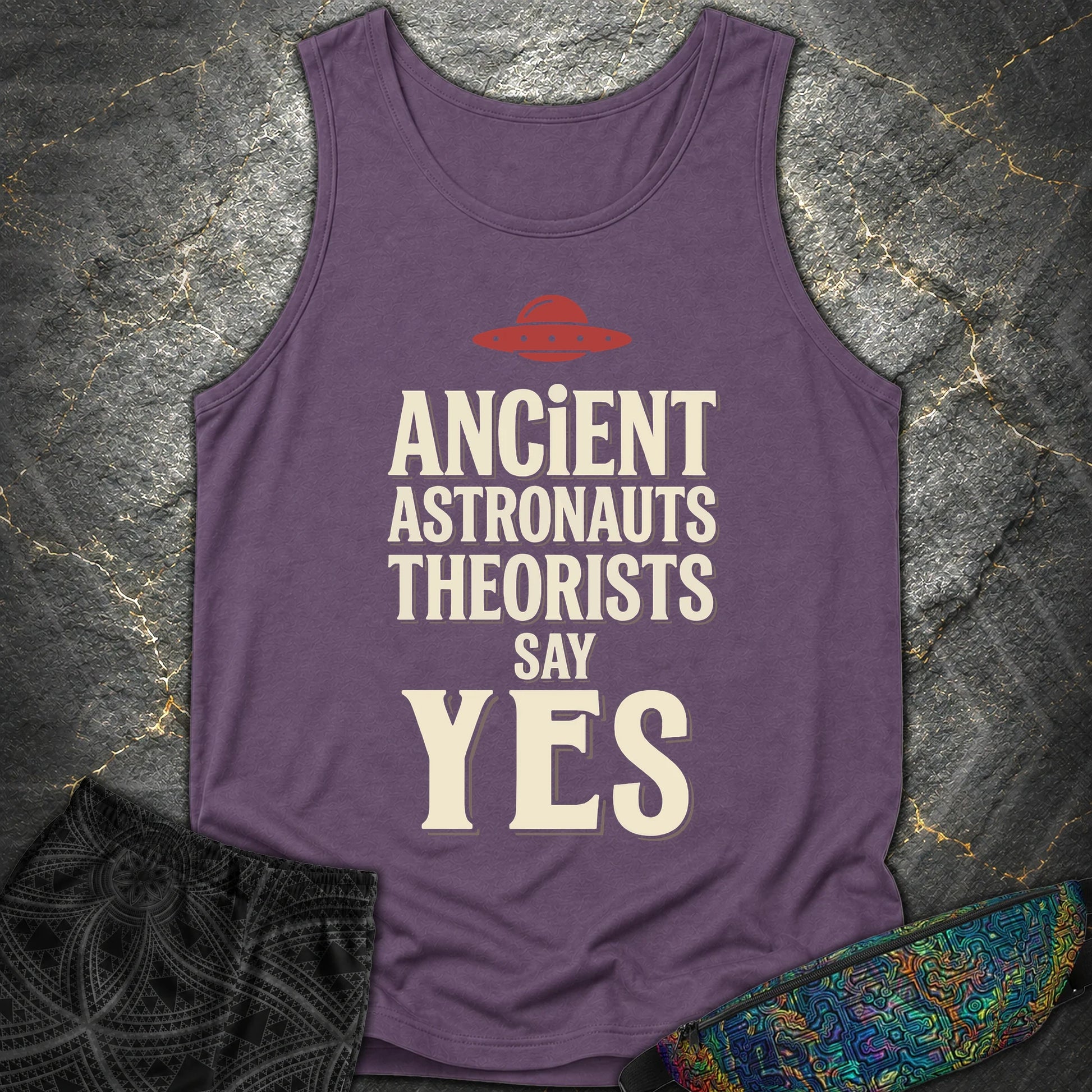 Ancient Astronaut Sey Yes 3 - Ancient Astronaut Sey Yes 3 Comfort Tank Top - Grape