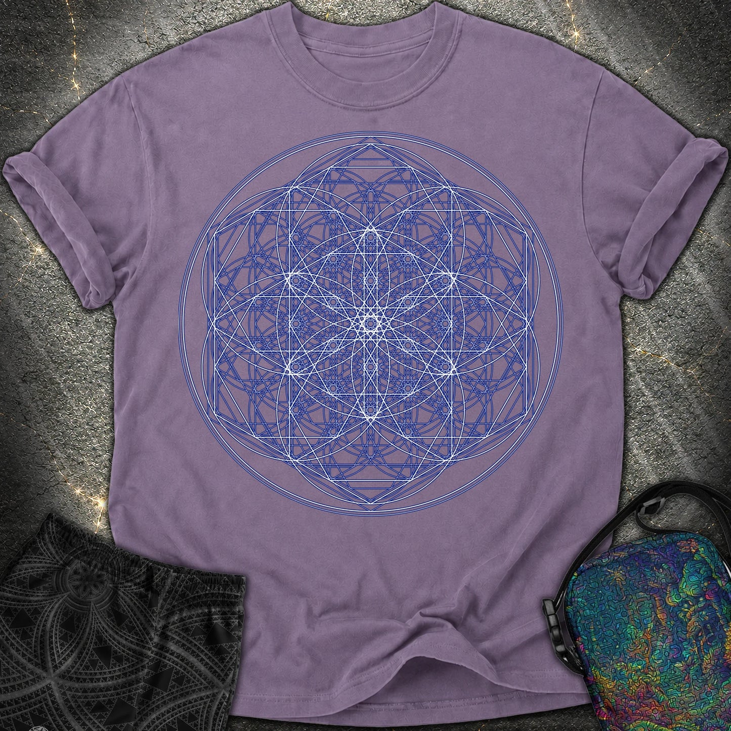 Sacred Flower Grids - Sacred Flower Grids Comfort T-Shirt - Grape