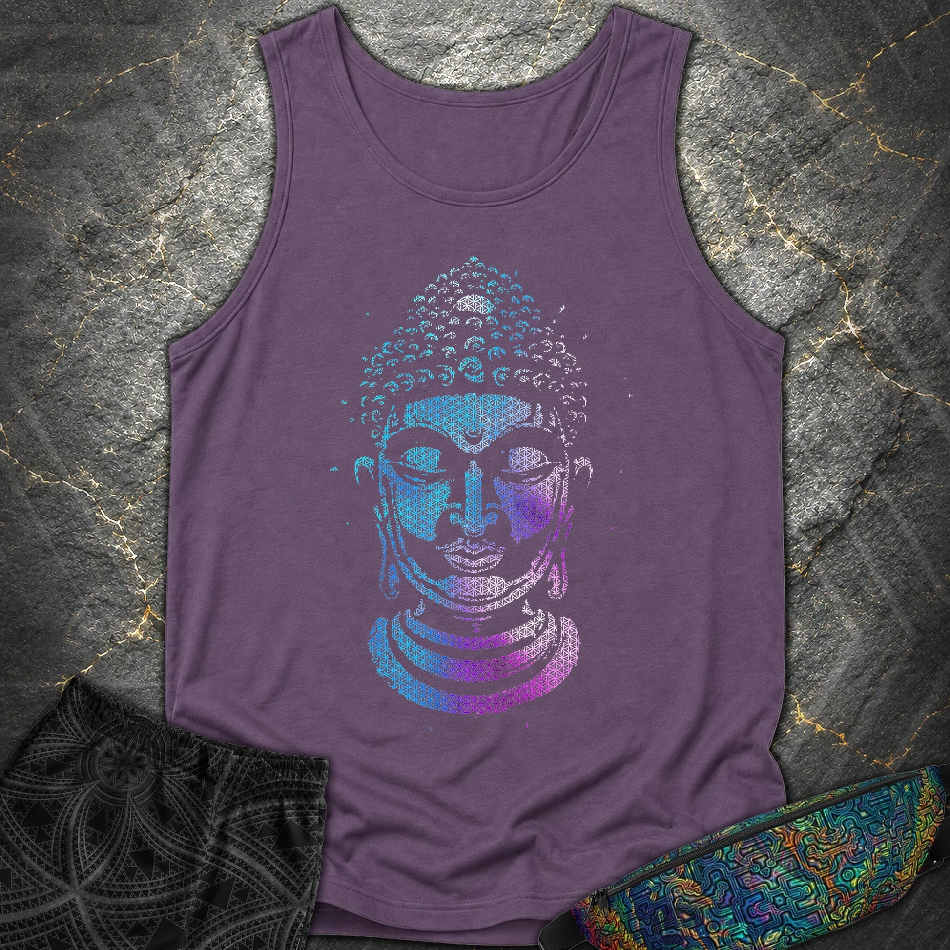 Buddha Flower Of Life Pattern Comfort Tank Top - Buddha Flower Of Life Pattern Comfort Tank Top - Grape