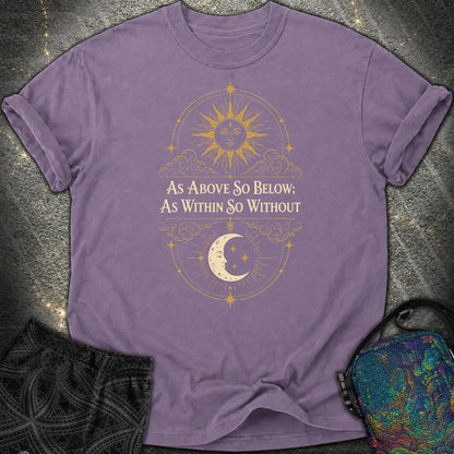 As Above So Below Sun Moon Colored - As Above So Below Sun Moon Colored Comfort T-Shirt - Grape