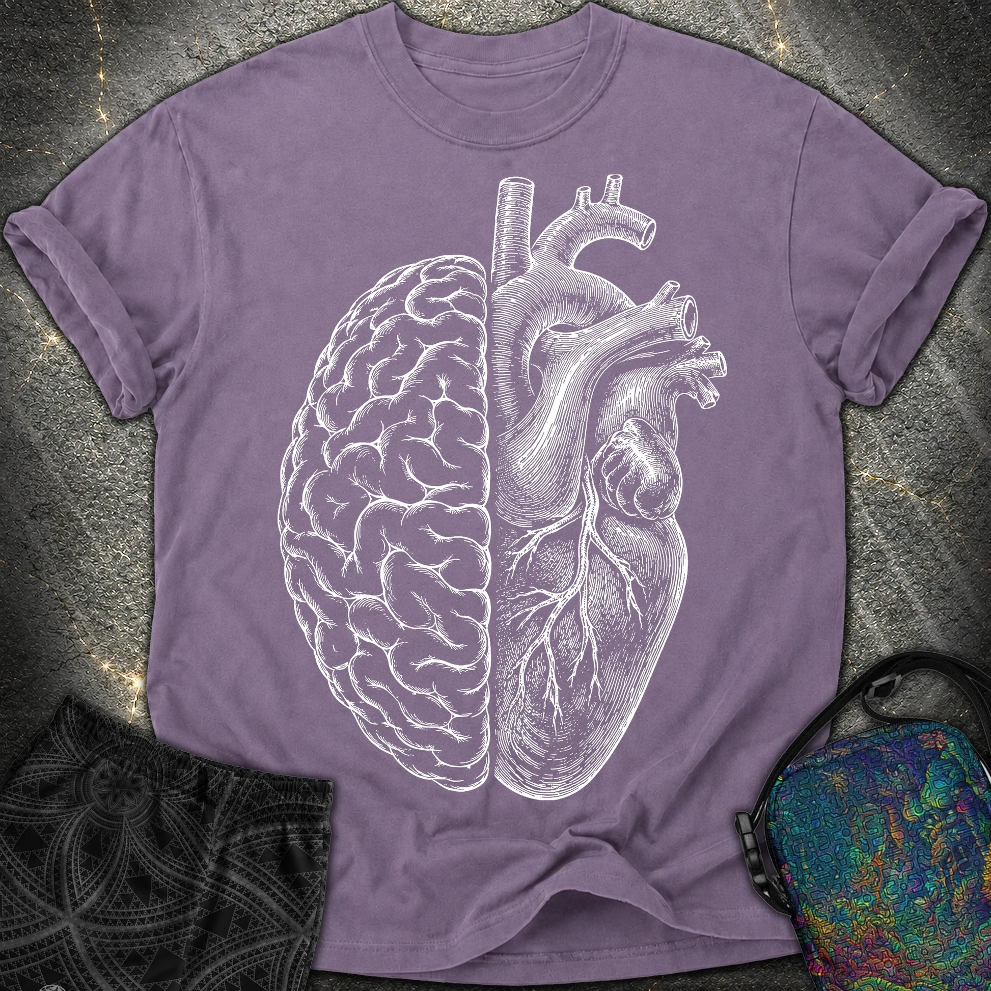Heart Brain - Heart Brain Comfort T-Shirt - Grape
