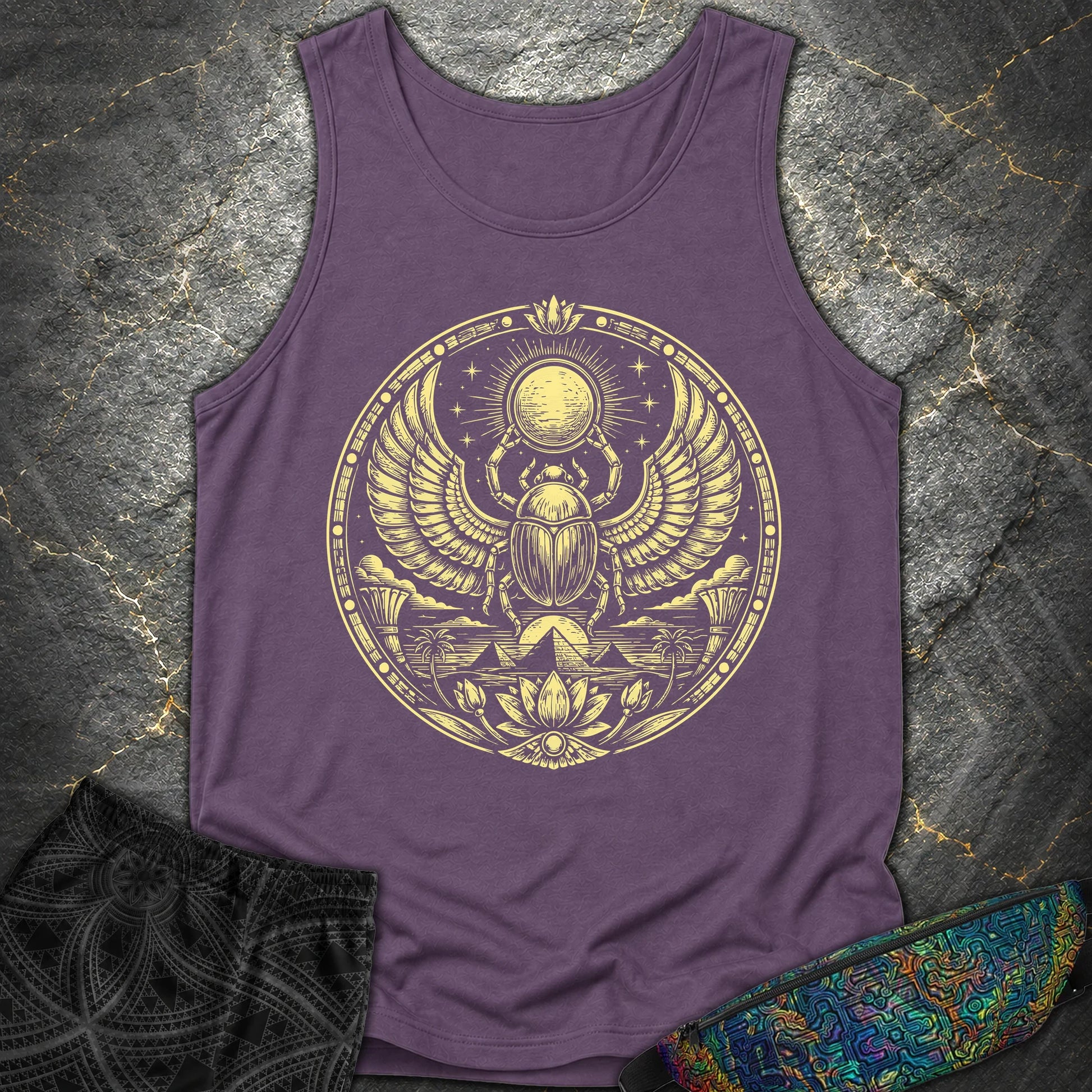 Winged Scarab of the Sun - Winged Scarab of the Sun Comfort Tank Top - Grape