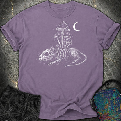 Rat Skeleton & Mushrooms Gothic Comfort T-Shirt - Rat Skeleton & Mushrooms Gothic Comfort T-Shirt - Grape