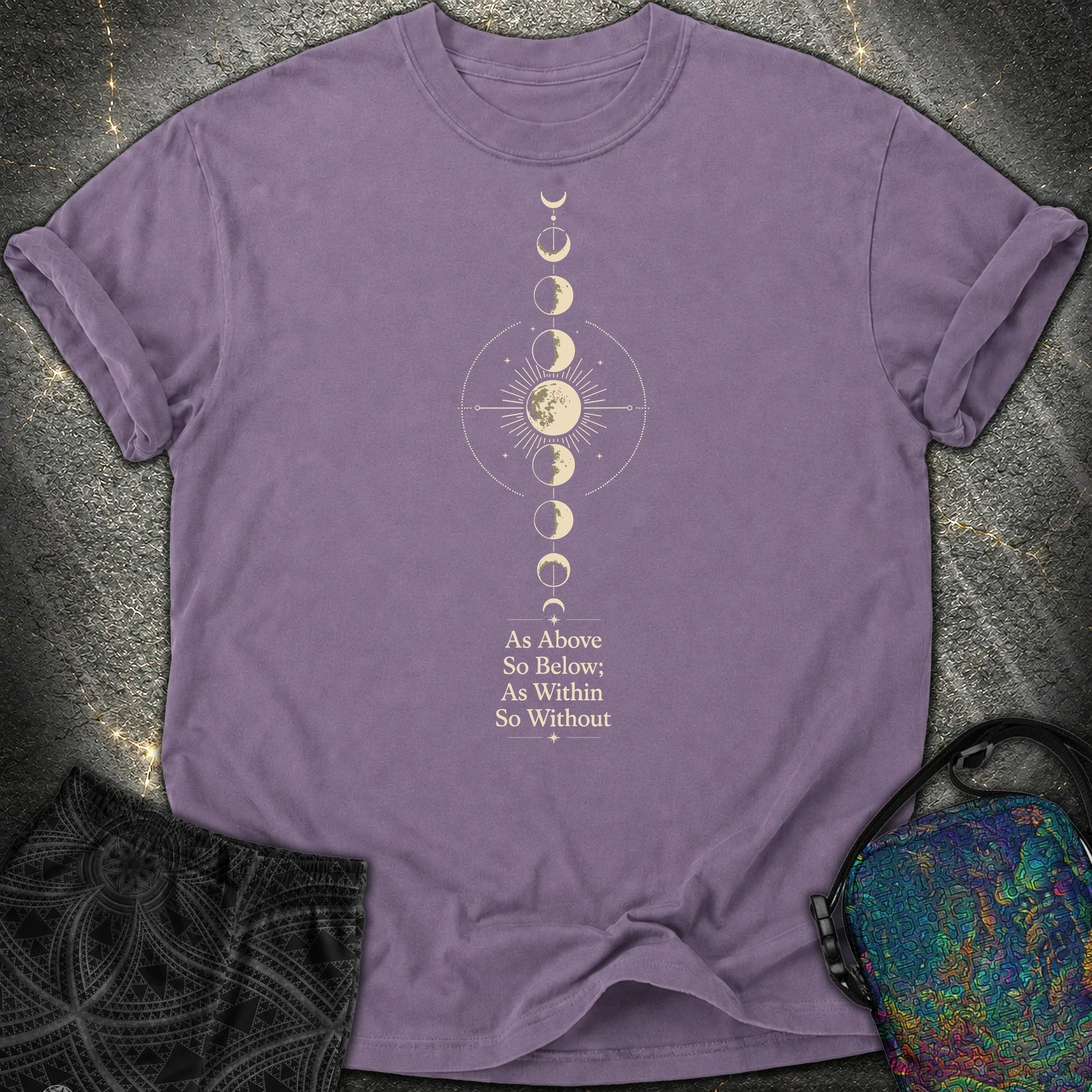 As Above So Below Moon - As Above So Below Moon Comfort T-Shirt - Grape