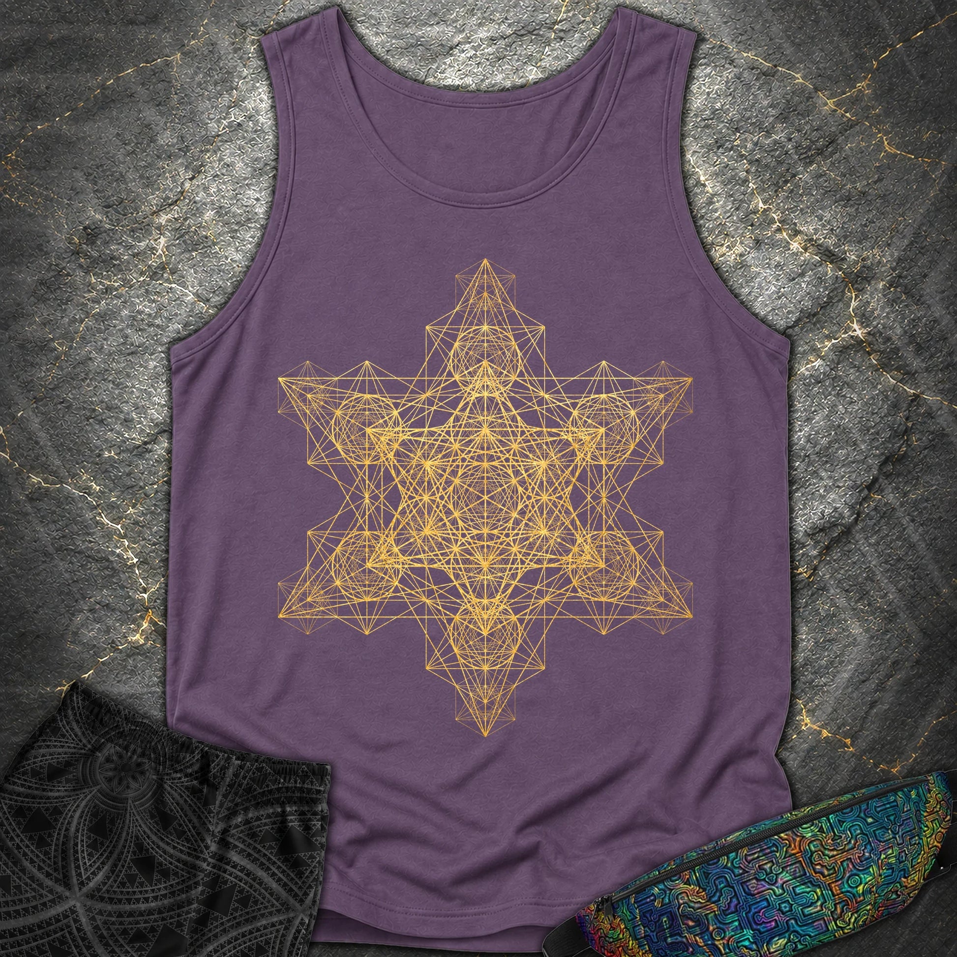 Metatron Fractal Star Tank Top - Metatron Fractal Star Tank Top - Grape