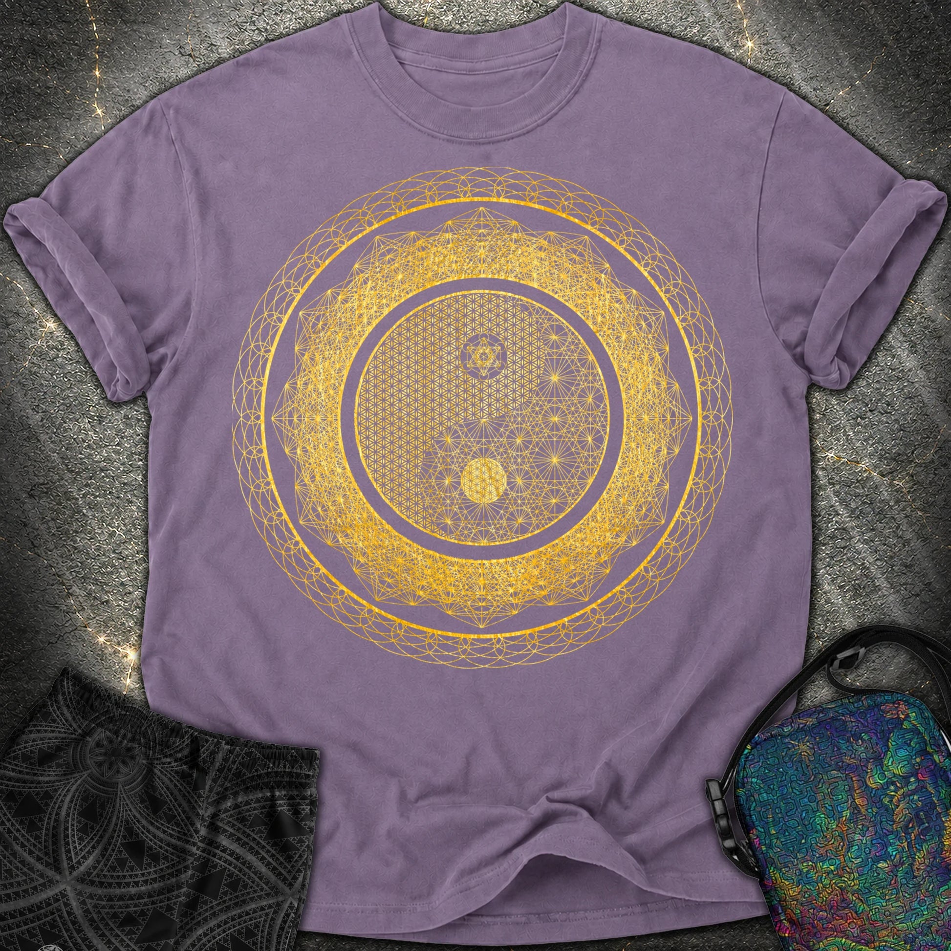 Yin Yang Gold T-Shirt - Yin Yang Gold Comfort T-Shirt - Grape