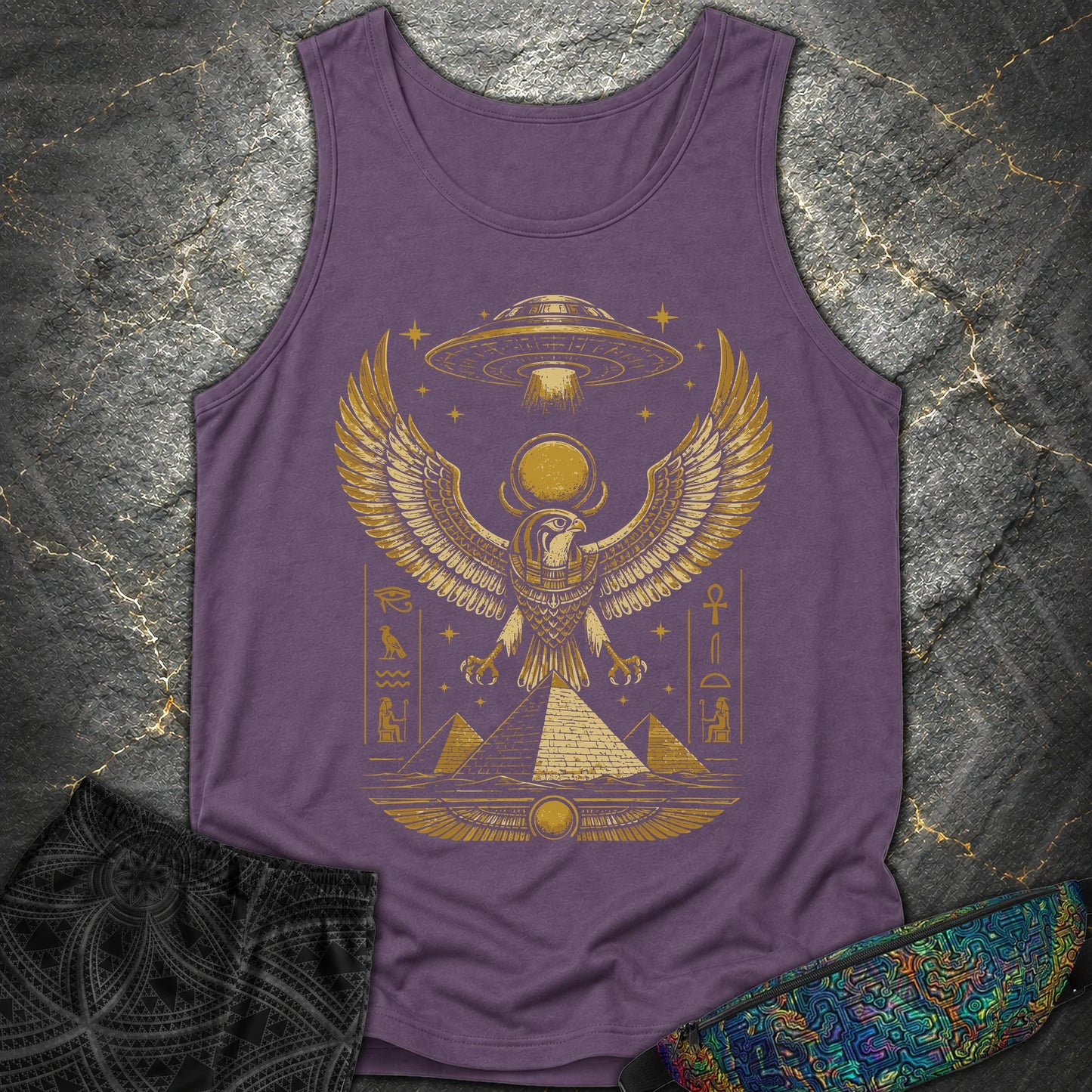 Falcon Guardian Beneath the Starship - Falcon Guardian Beneath the Starship Comfort Tank Top - Grape