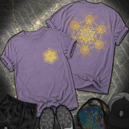 Metatron Fractal 2 Sided T-Shirt - Metatron Fractal 2 Sided Comfort T-Shirt - Grape