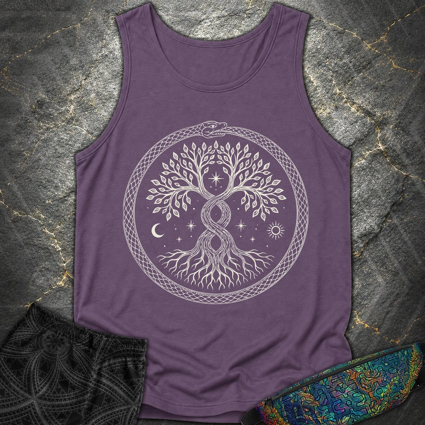 888 Ouroboros Tree Comfort Tank Top - 888 Ouroboros Tree Comfort Tank Top - Grape