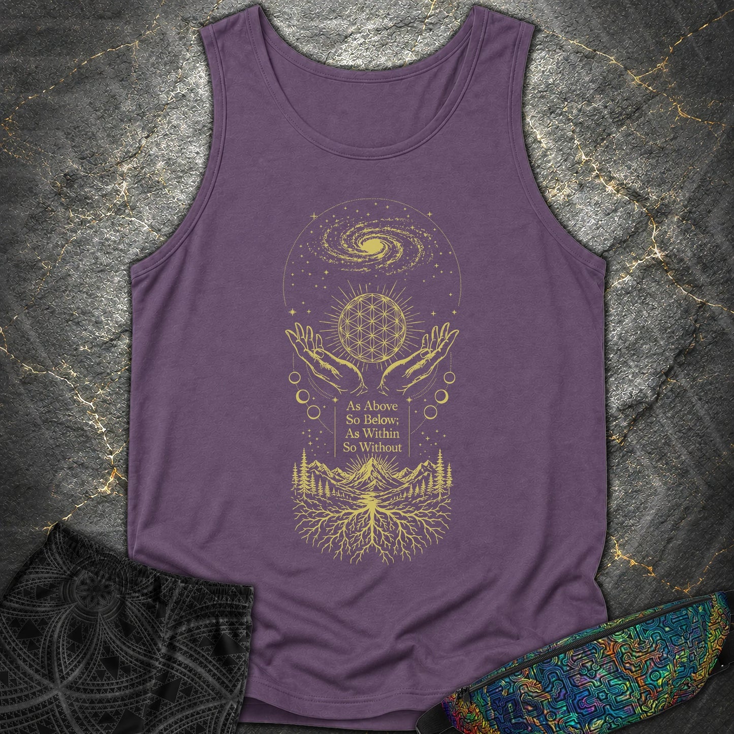 As Above So Below Flower Of Life - As Above So Below Flower Of Life Comfort Tank Top - Grape