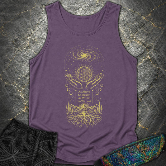 As Above So Below Flower Of Life - As Above So Below Flower Of Life Comfort Tank Top - Grape