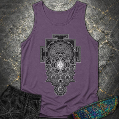 Sri Yantra Intricate Sacred Patterns - Sri Yantra Intricate Sacred Patterns Comfort Tank Top - Grape