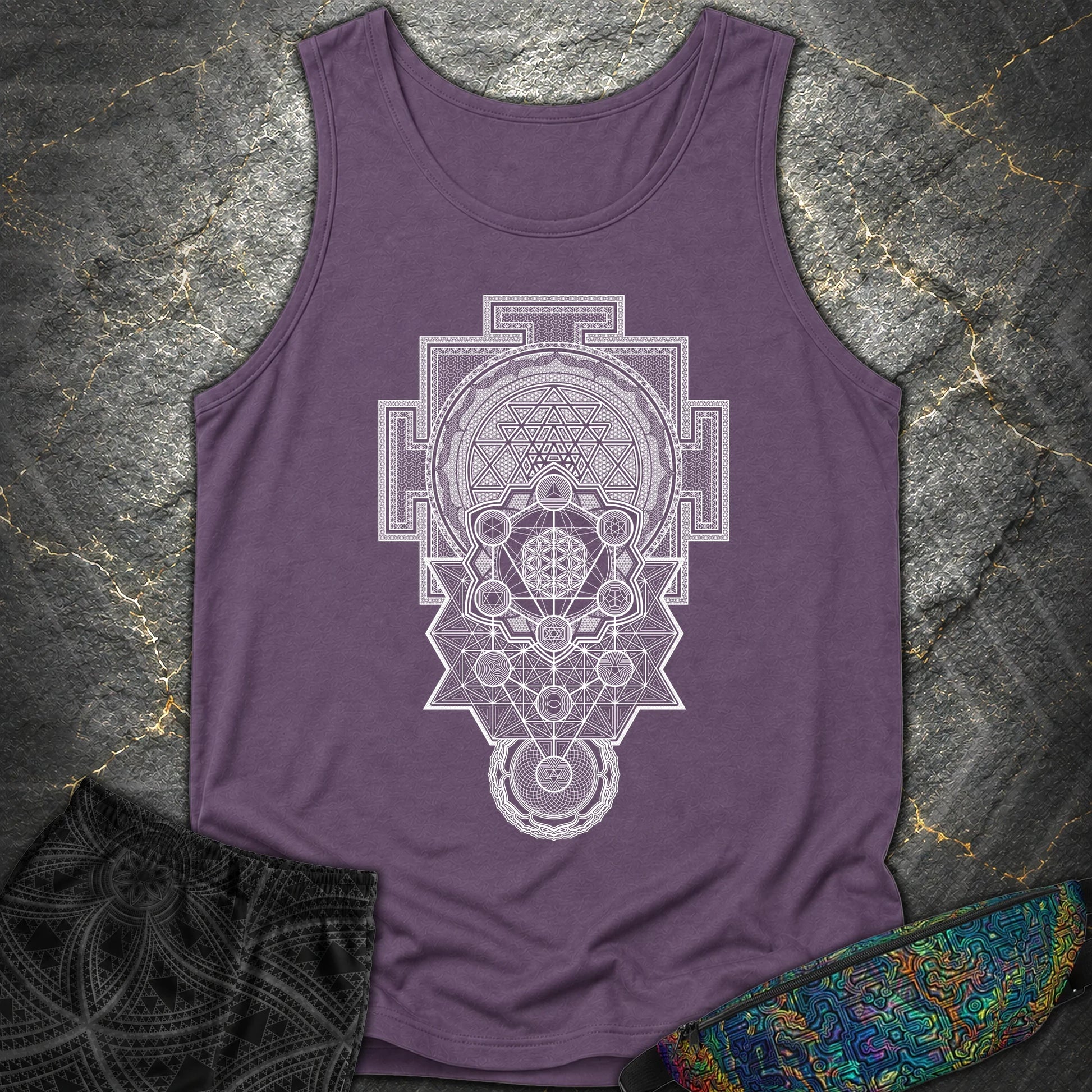 Sacred Geometry Encyclopedia - Sacred Geometry Encyclopedia Comfort Tank Top - Grape