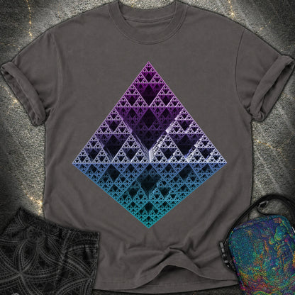 Sierpinski 3D Fractal T-Shirt - Sierpinski 3D Fractal Comfort T-Shirt - Graphite