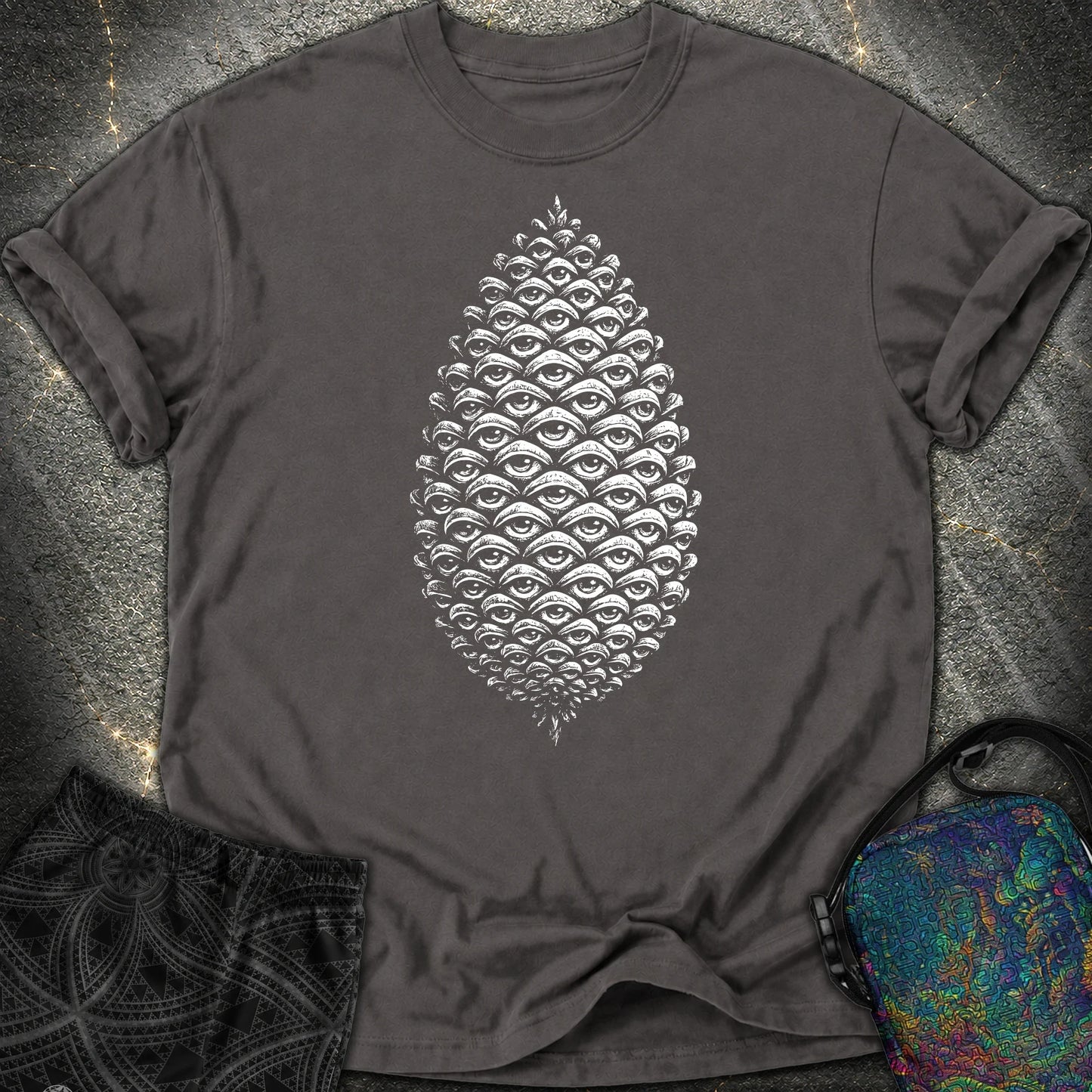 All Seeing Pinecone Comfort T-Shirt - All Seeing Pinecone Comfort T-Shirt - Graphite