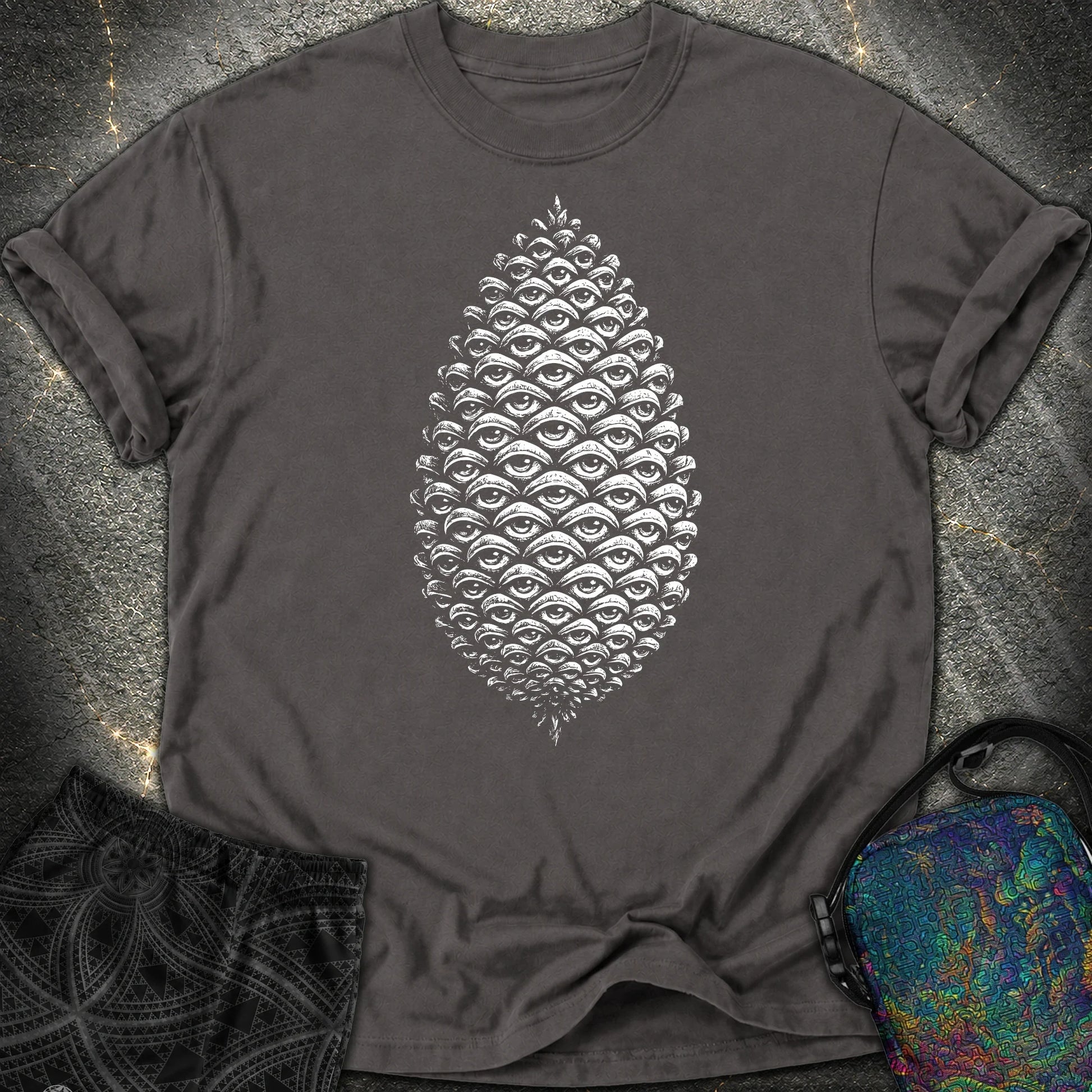 All Seeing Pinecone Comfort T-Shirt - All Seeing Pinecone Comfort T-Shirt - Graphite