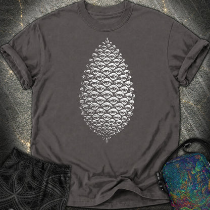 All Seeing Pinecone Comfort T-Shirt - All Seeing Pinecone Comfort T-Shirt - Graphite