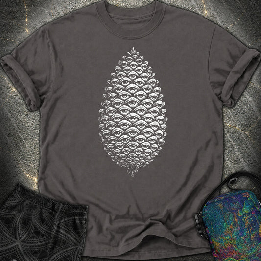 All Seeing Pinecone Comfort T-Shirt - All Seeing Pinecone Comfort T-Shirt - Graphite