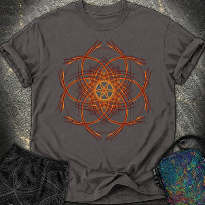 Geometric Sunset Comfort T-Shirt - Geometric Sunset Comfort T-Shirt - Graphite