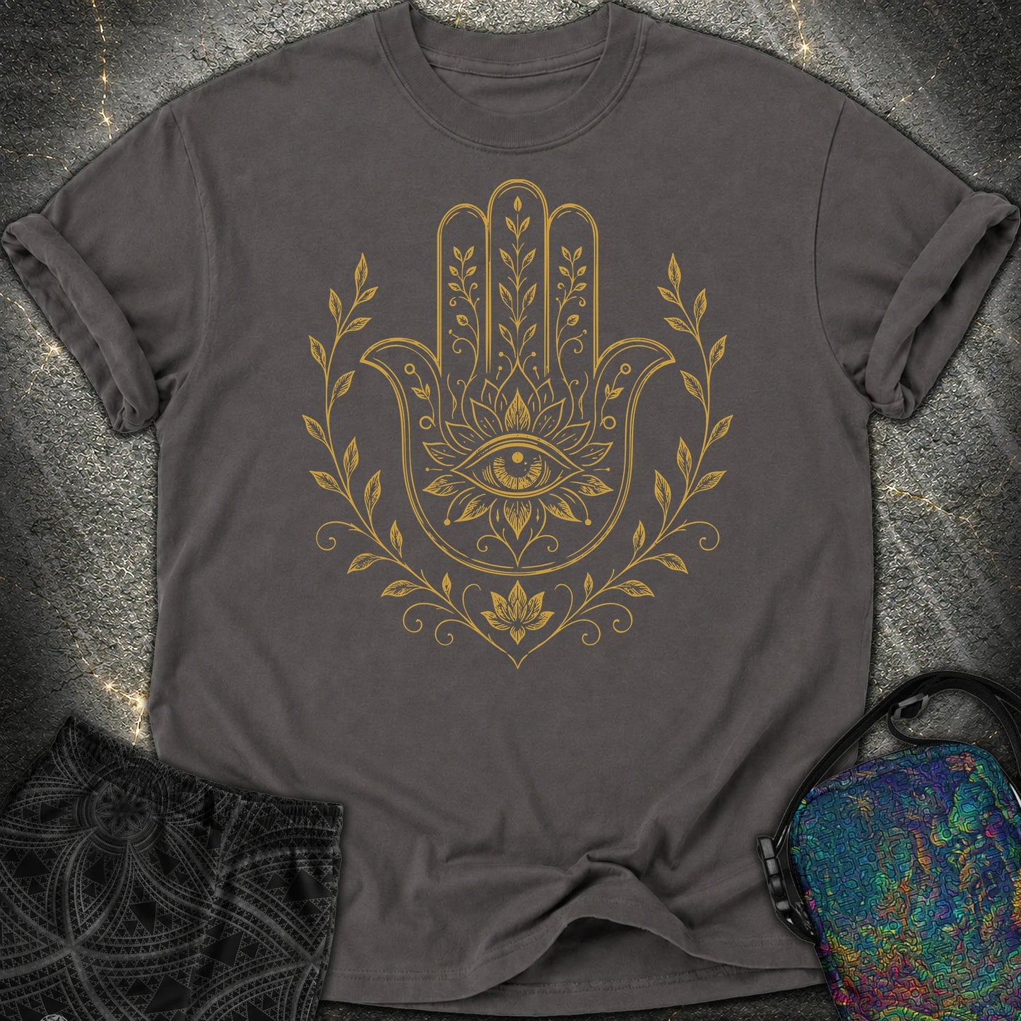 Hamsa Mandala - Hamsa Mandala Comfort T-Shirt - Graphite
