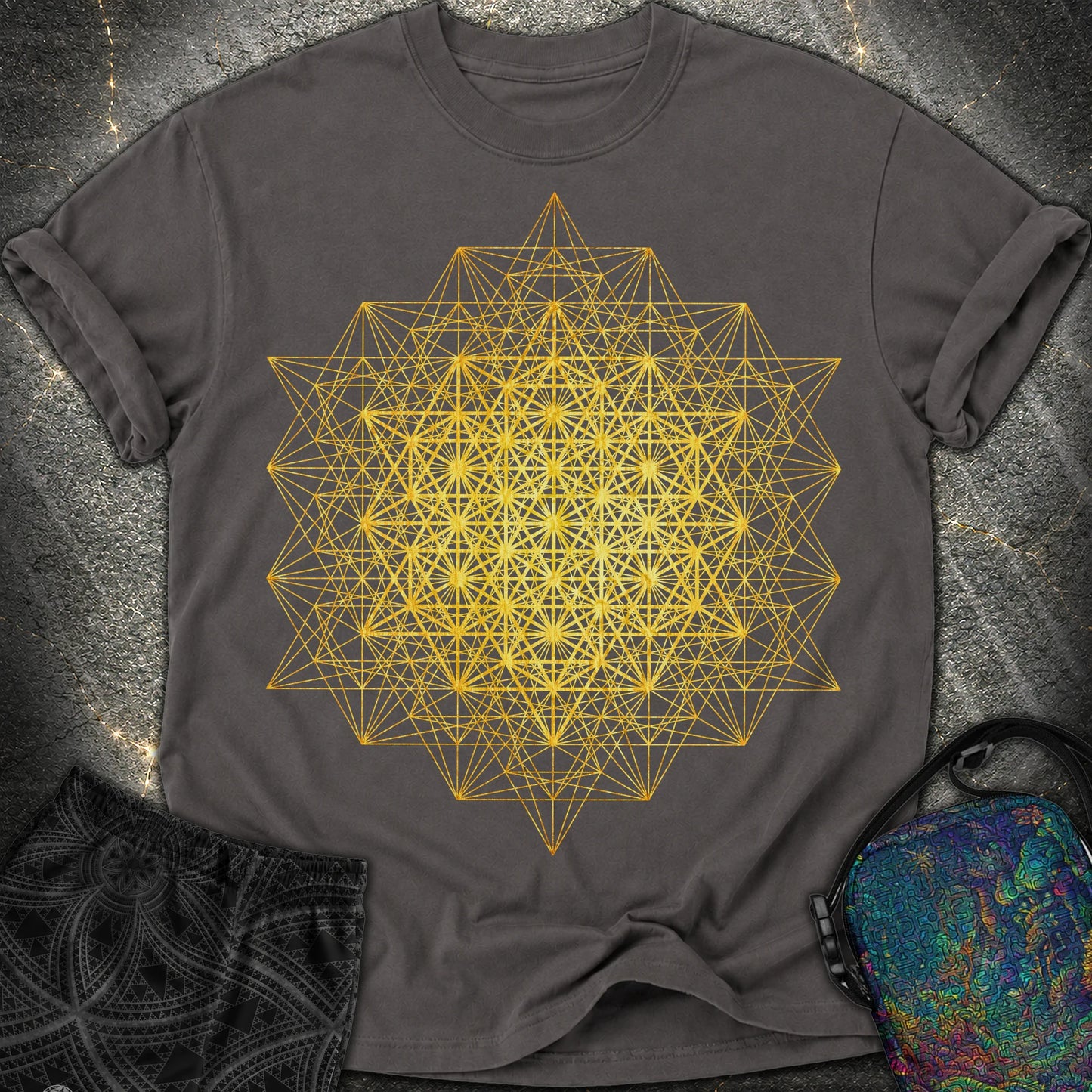 64 Tetrahedron Metatron Grid - 64 Tetrahedron Metatron Grid Comfort T-Shirt - Graphite