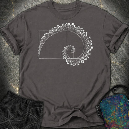 Golden Ratio Flower Spiral Comfort T-Shirt - Golden Ratio Flower Spiral Comfort T-Shirt - Graphite