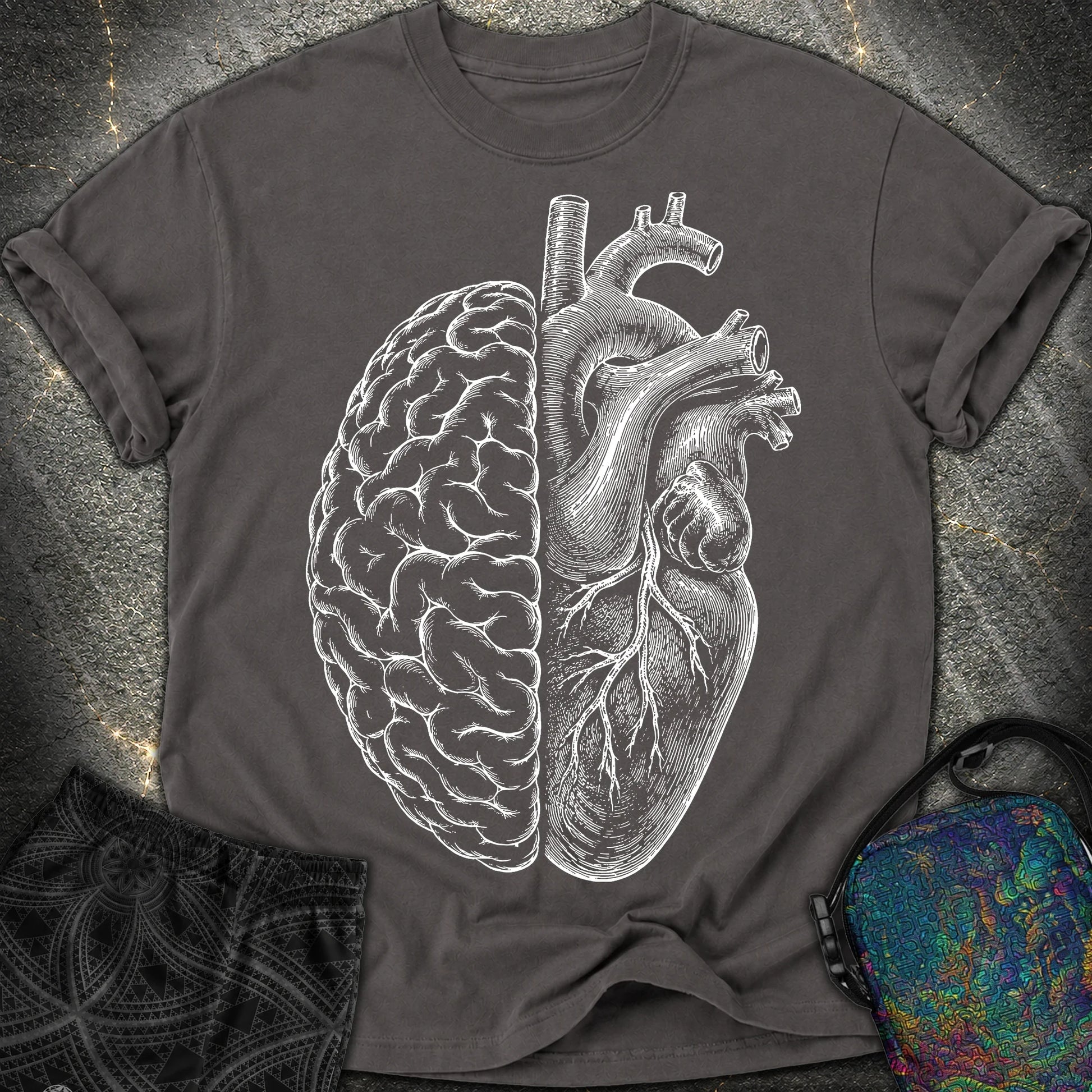 Heart Brain - Heart Brain Comfort T-Shirt - Graphite