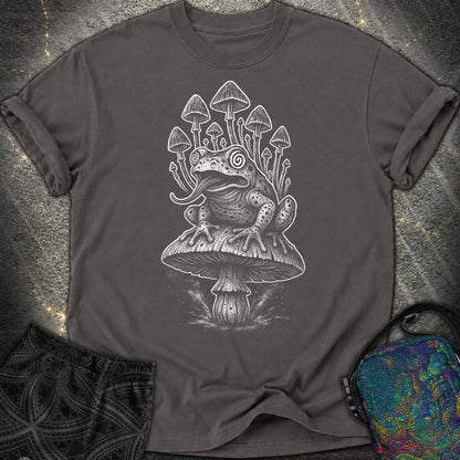 Mushroom Frog Psychedelic Comfort T-Shirt - Mushroom Frog Psychedelic Comfort T-Shirt - Graphite