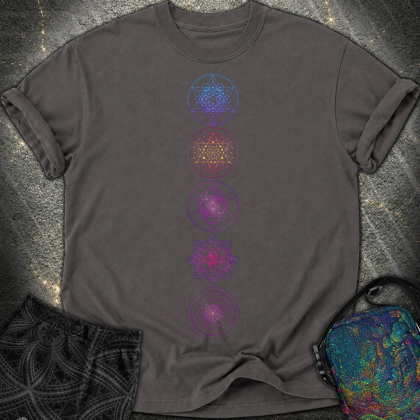 Sacred Geometry T-Shirt - Sacred Geometry Comfort T-Shirt - Graphite
