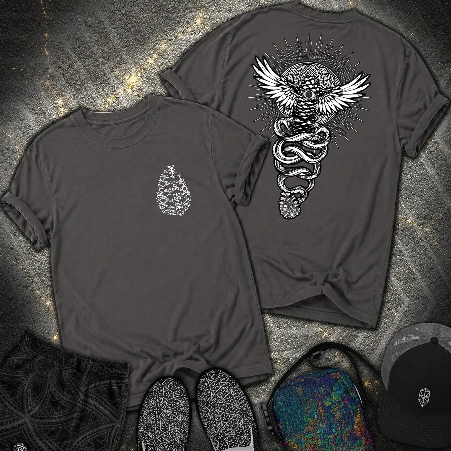 Pineal Gland Awakening 2 Sided Comfort T-Shirt - Pineal Gland Awakening 2 Sided Comfort T-Shirt - Graphite