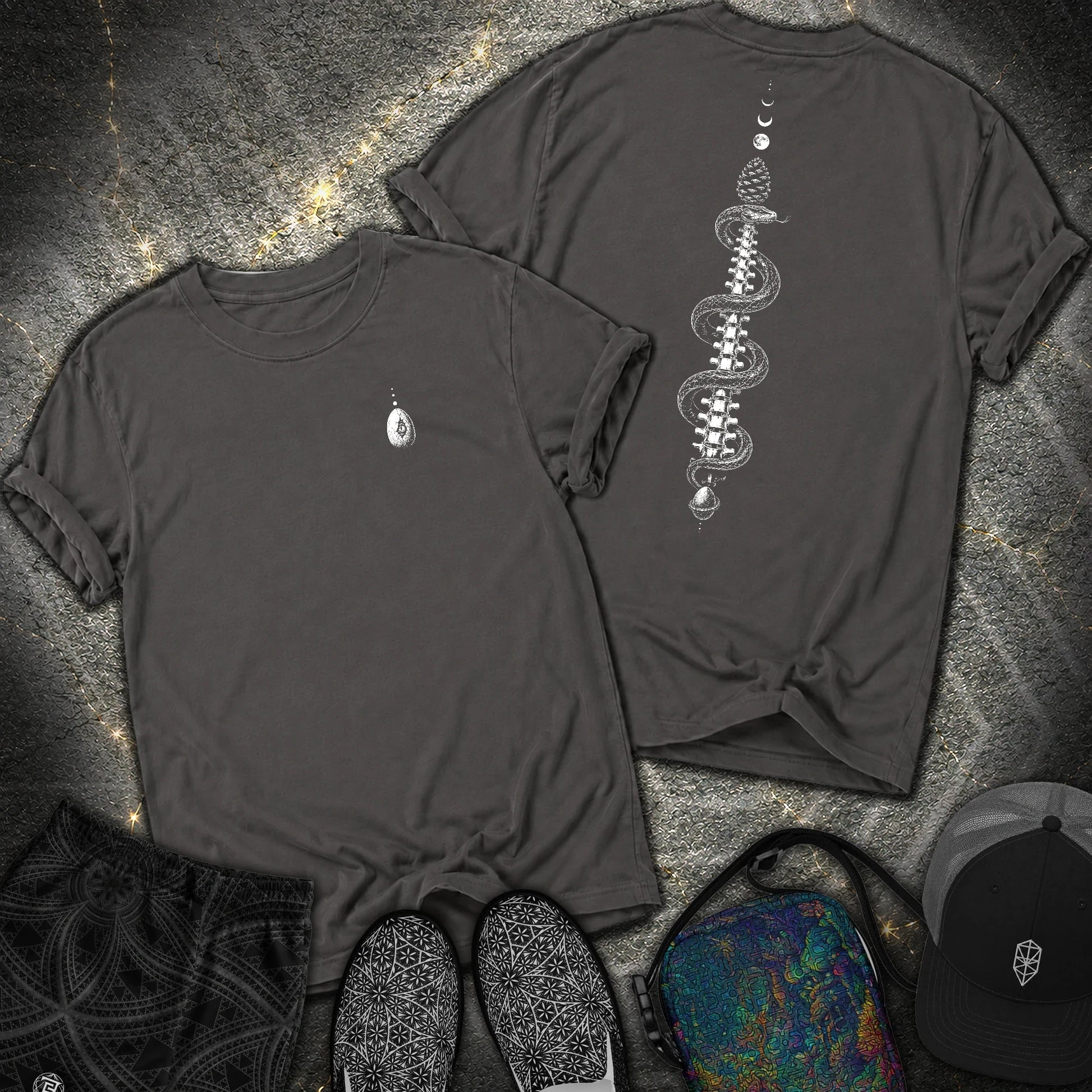 Sacred Coil - Sacred Coil 2 Sided Comfort T-Shirt - Graphite