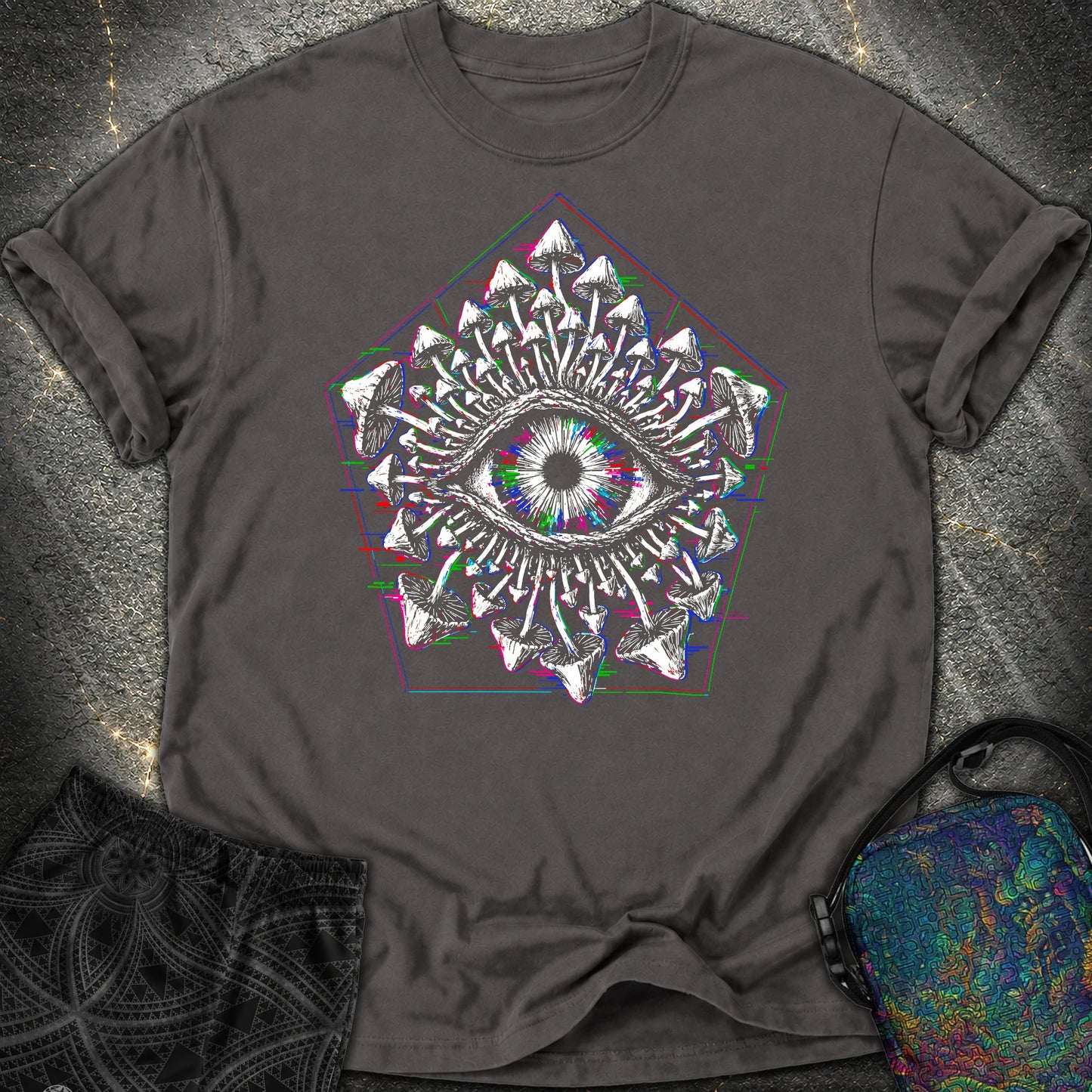 Third Eye Mushroom Comfort T-Shirt - Third Eye Mushroom Comfort T-Shirt - Graphite