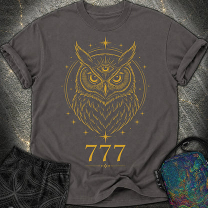 777 Mystic Owl Comfort T-Shirt - 777 Mystic Owl Comfort T-Shirt - Graphite
