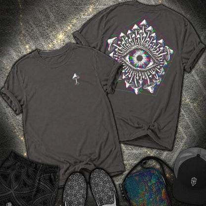 Third Eye Mushroom 2 Sided Comfort T-Shirt - Third Eye Mushroom 2 Sided Comfort T-Shirt - Graphite