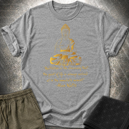 Alan Watts Meditation Buddha T-Shirt - Alan Watts Meditation Buddha T-Shirt - Graphite Heather