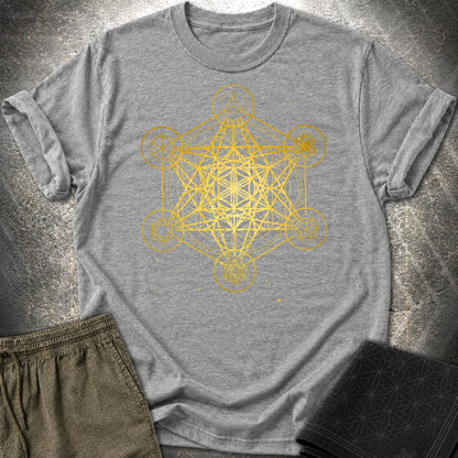 Metatron's Cube Platonic Solids T-Shirt - Metatron's Cube Platonic Solids T-Shirt - Graphite Heather