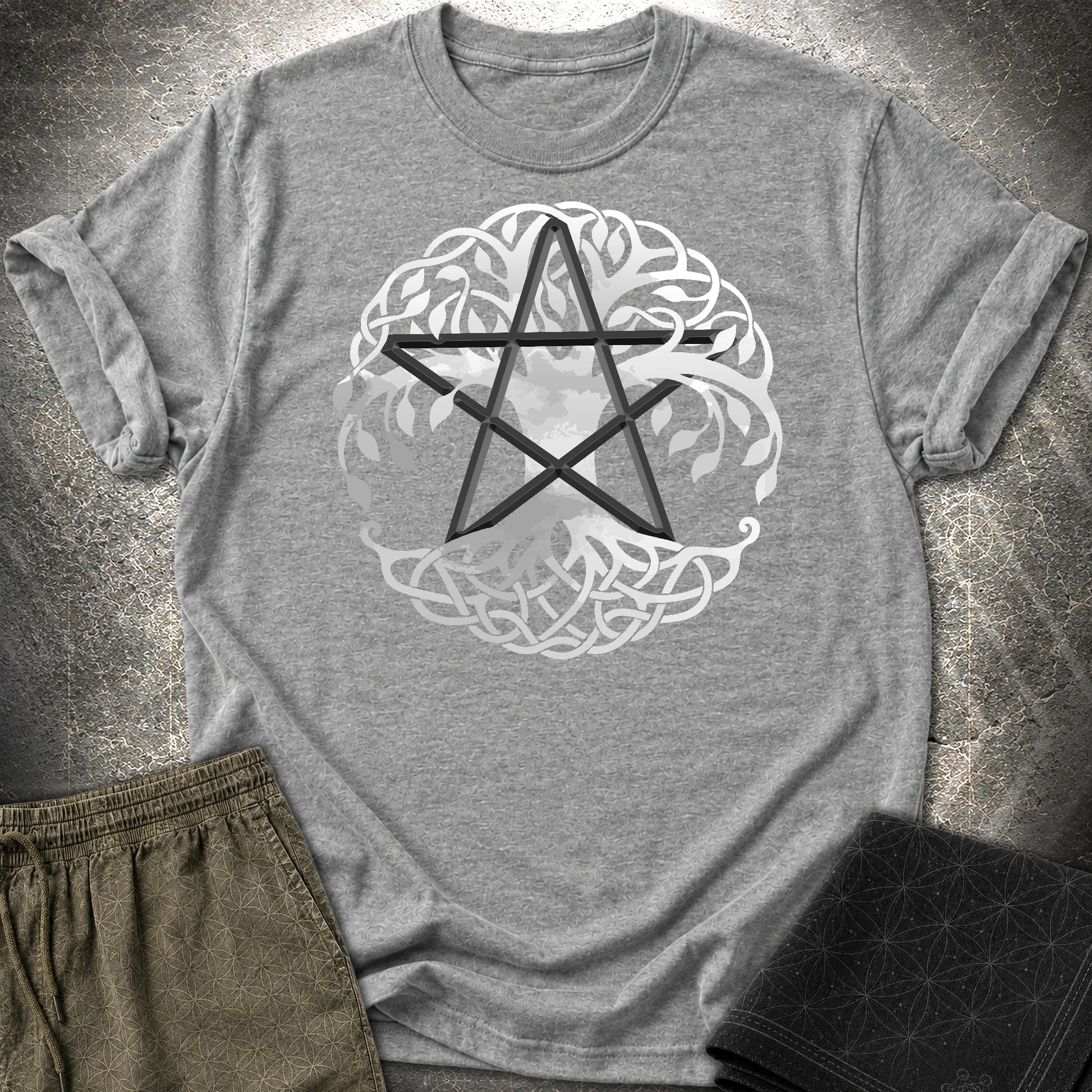 Pagan Celtic Tree Wicca T-Shirt - Pagan Celtic Tree Wicca T-Shirt - Graphite Heather