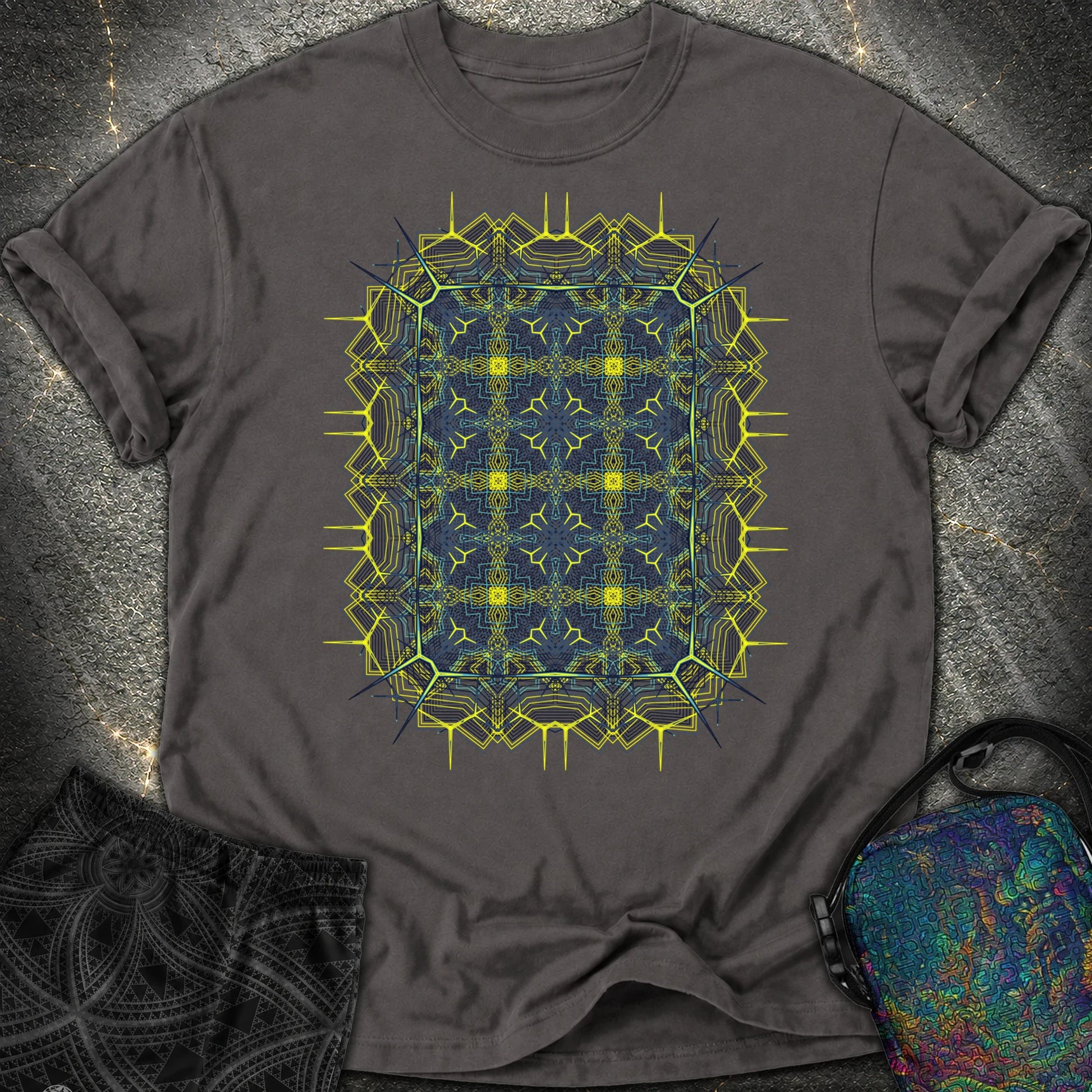 Electric Geometric Matrix - Electric Geometric Matrix Comfort T-Shirt - Graphite